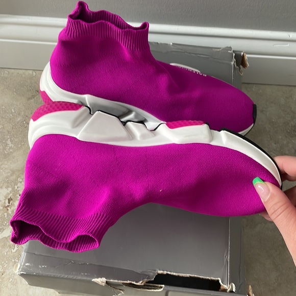 ❌SOLD❌ Balenciaga Speed Knit Sock Trainer Sneakers Pink size 38 - Picture 4 of 7